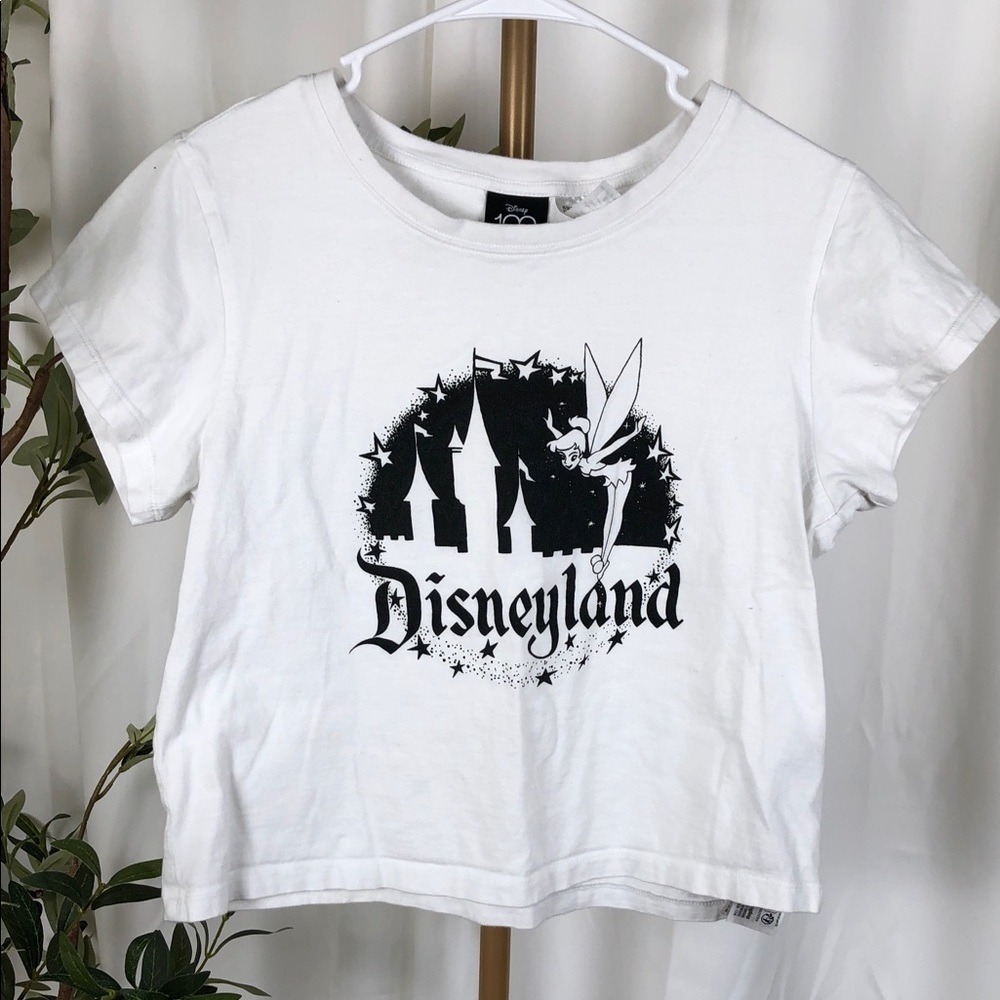 Disney White Tinker Bell Disneyland Graphic Tee Sz S (T5)